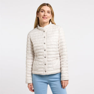 Barbara Lebek Reversible Printed Quilted Coat in beige