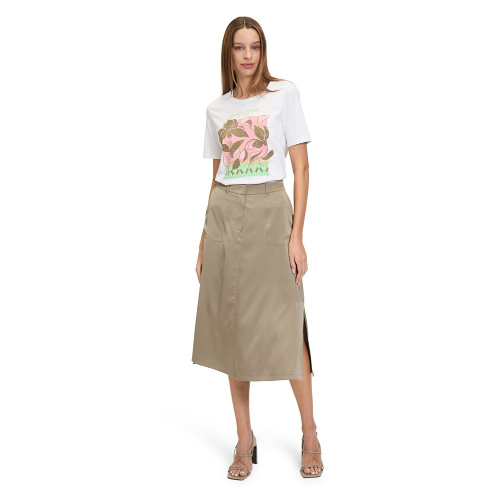 Betty Barclay Graphic Tee With Logo And Mixed Print in white