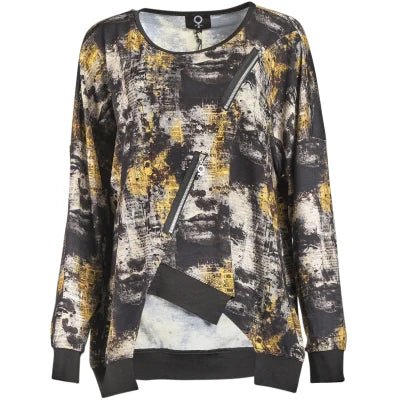 mysoul lady print roundneck top in yellow