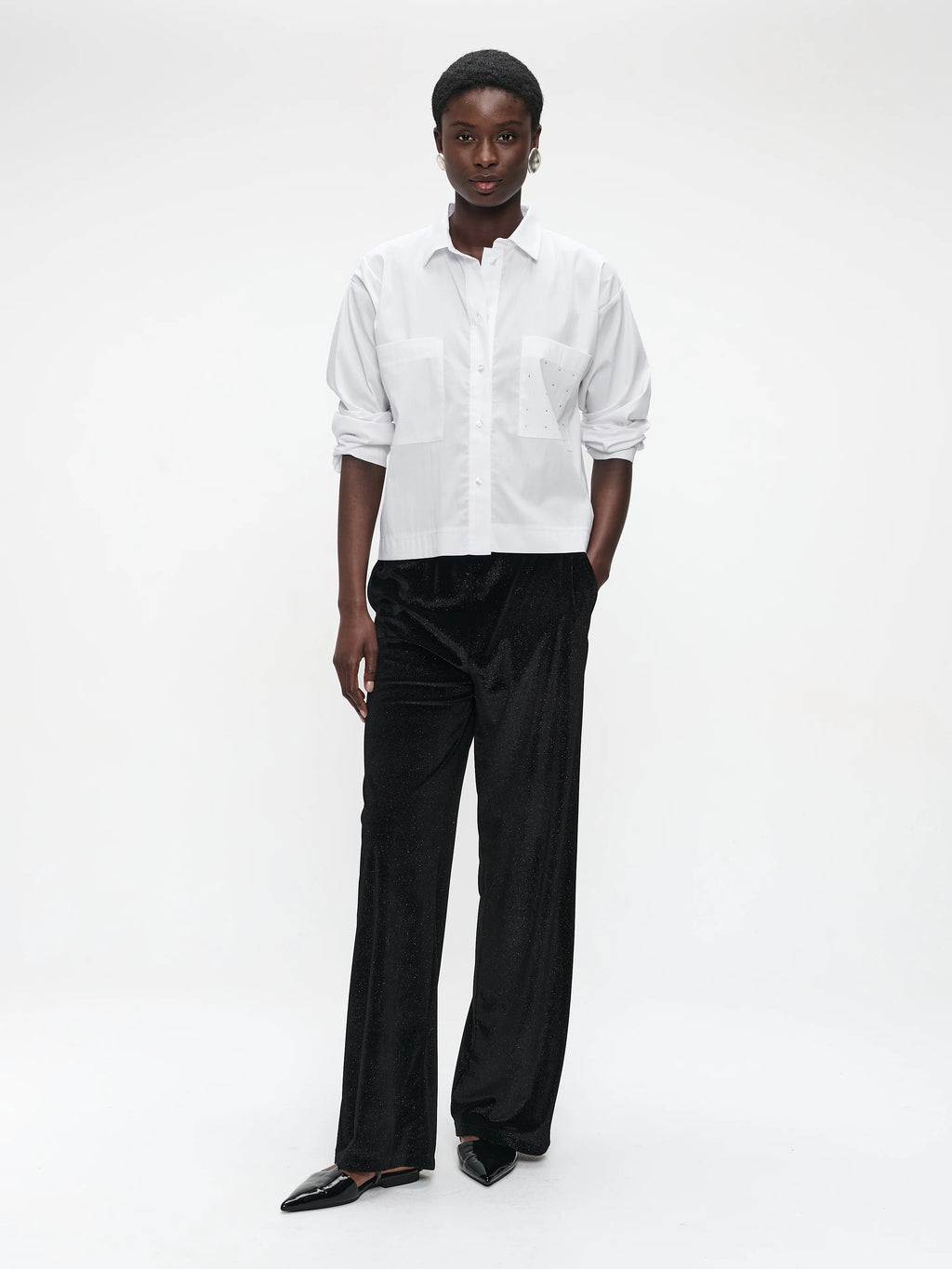jane lushka lorenza poplin blouse in white