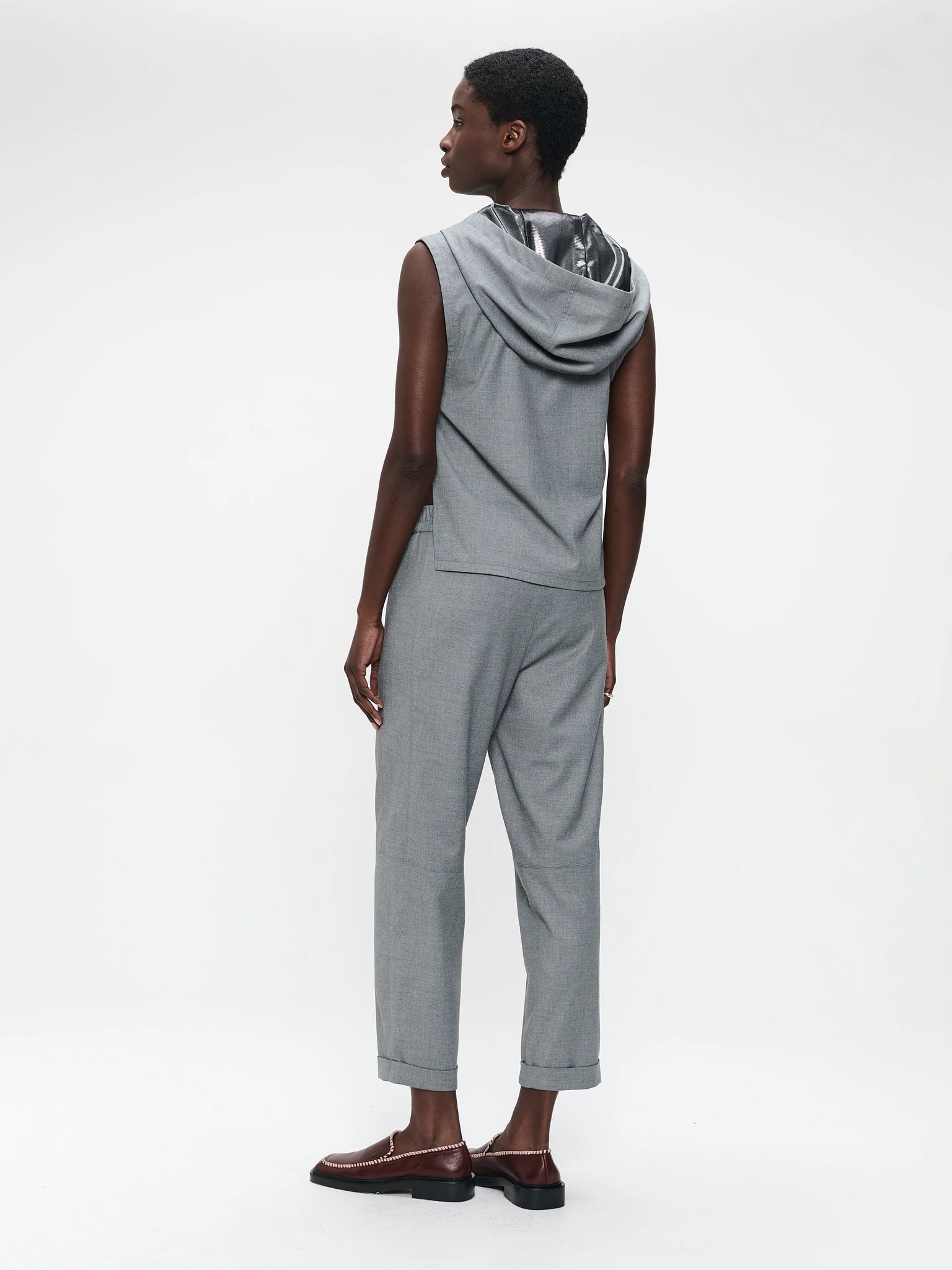 jane lushka jazmin viscose vest in light grey