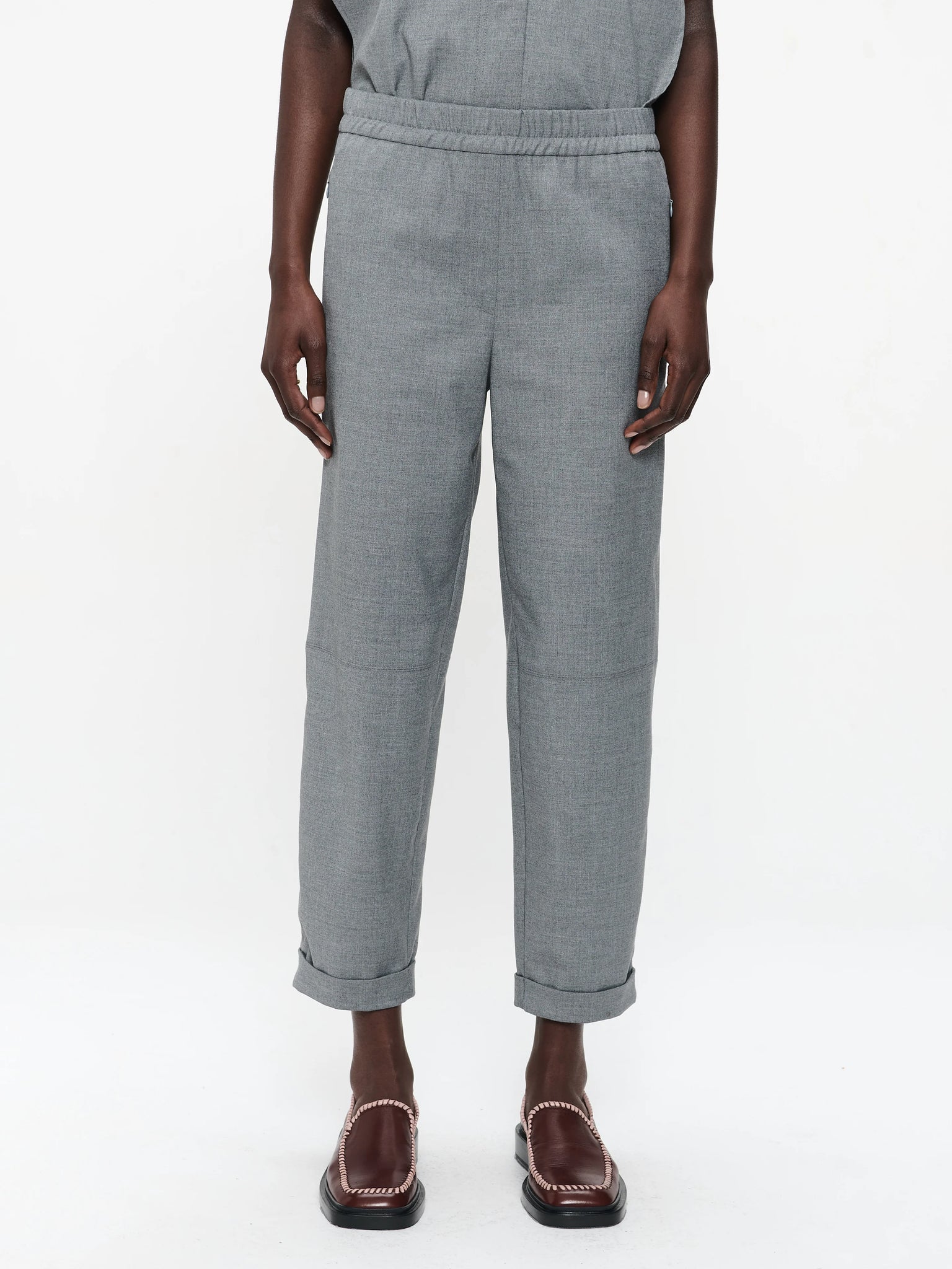 jane lushka daphne viscose pants in light grey