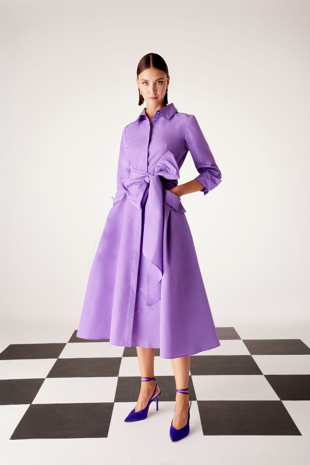 carla ruiz shirt dress in lilac