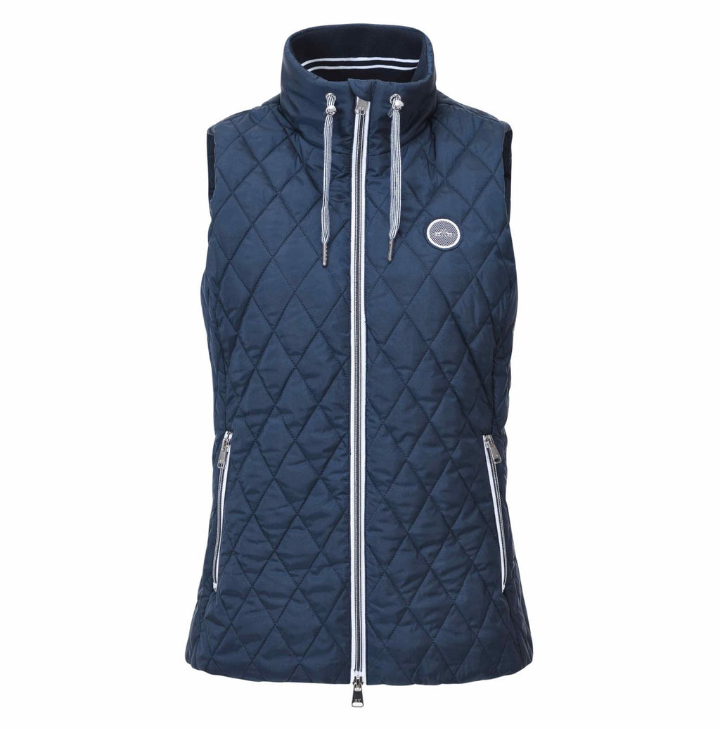 <p>HV Society Fiona quilted gilet in navy</p>