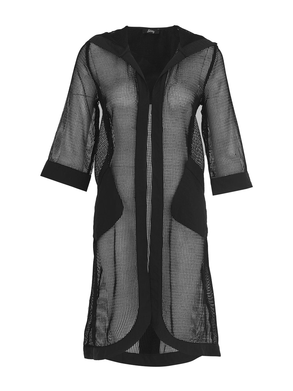 EverSassy mesh duster coat in black
