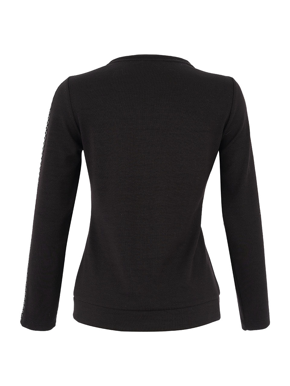 dolcezza drawstring neckline top in black