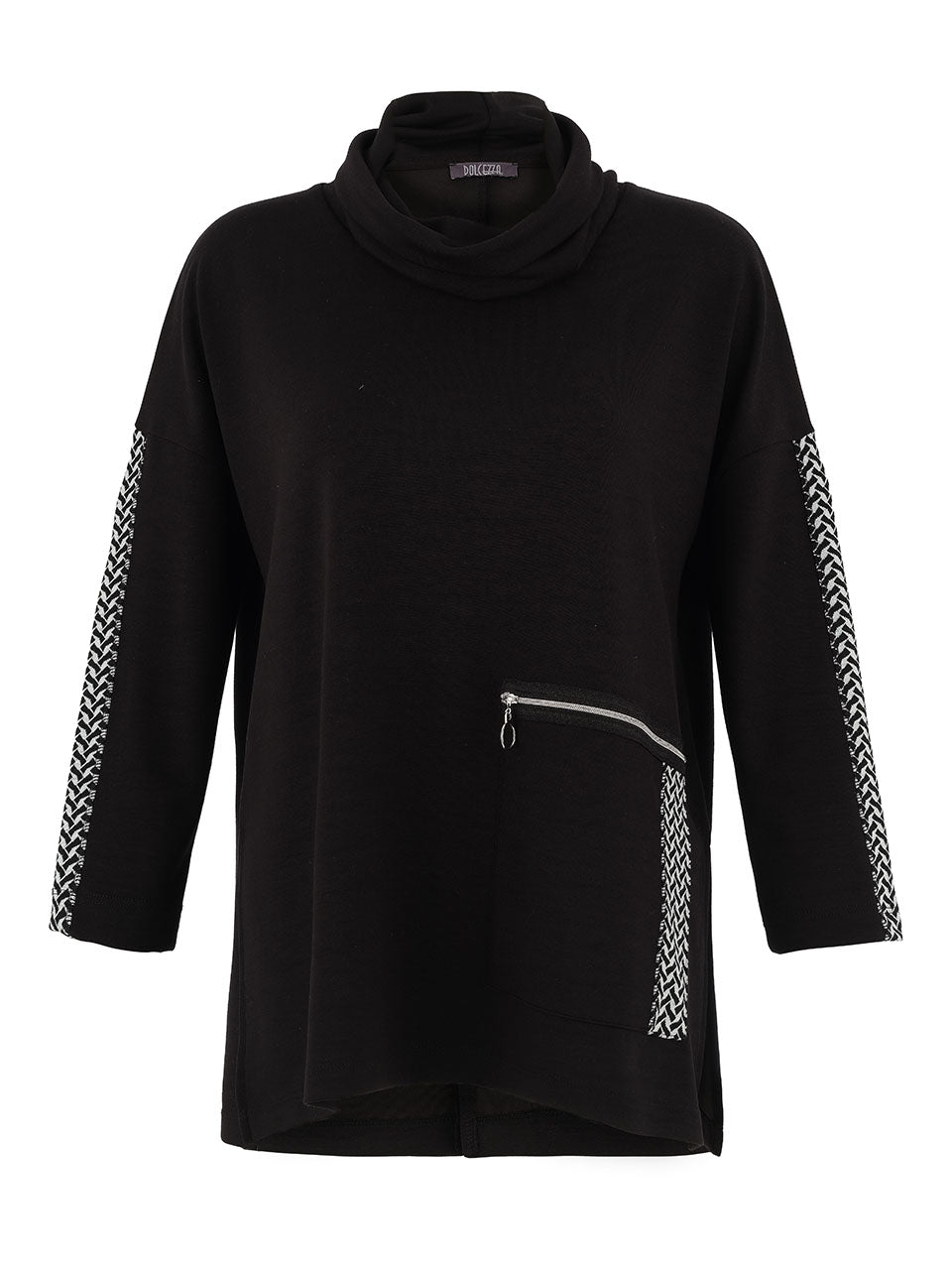 dolcezza cowl neck sweater in black