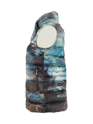dolcezza artist print 'life's too short' gilet in teal