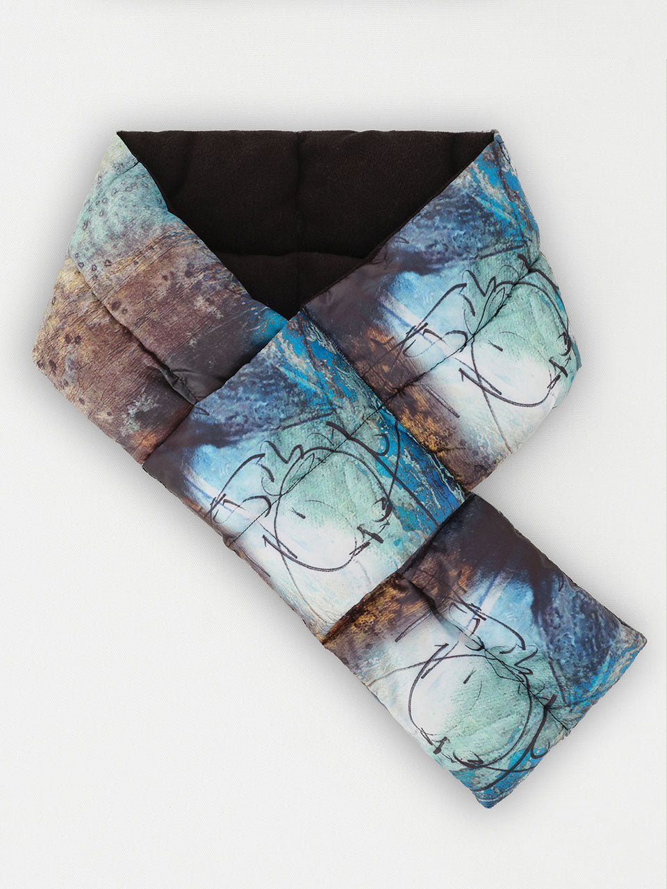 dolcezza artist print 'life's too short' scarf in teal