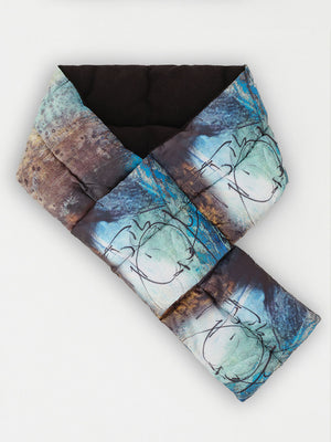 dolcezza artist print 'life's too short' scarf in teal