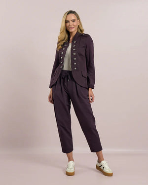 BARREL SHAPE JOGGERS IN MULBERRY