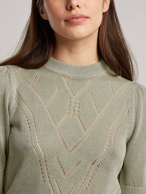 Beaumont Alex woven knit jumper with sparkle stitching in khaki Product code BC81730241