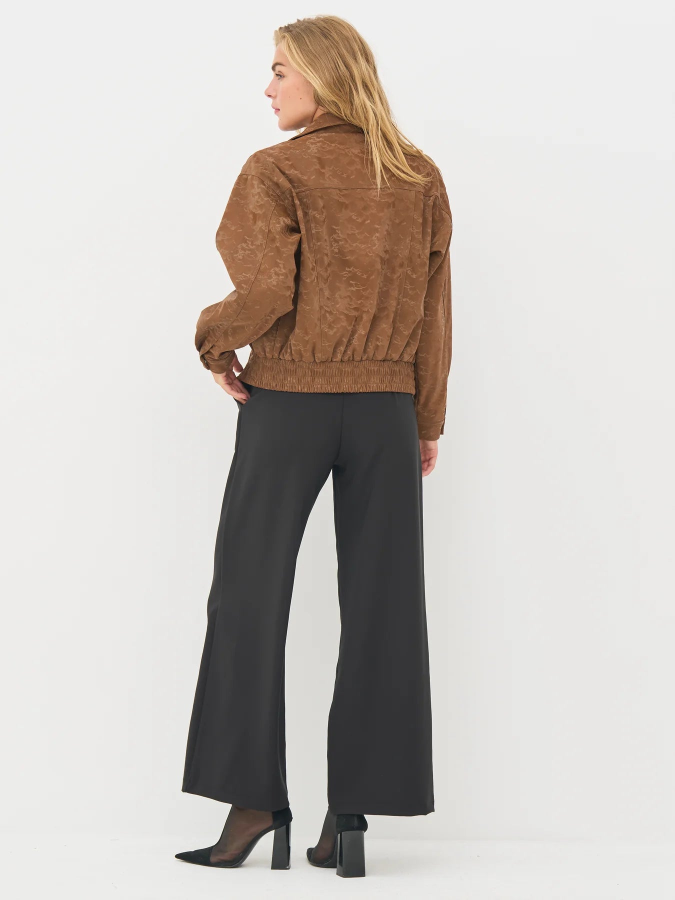 nu denmark badia wide leg trousers in black