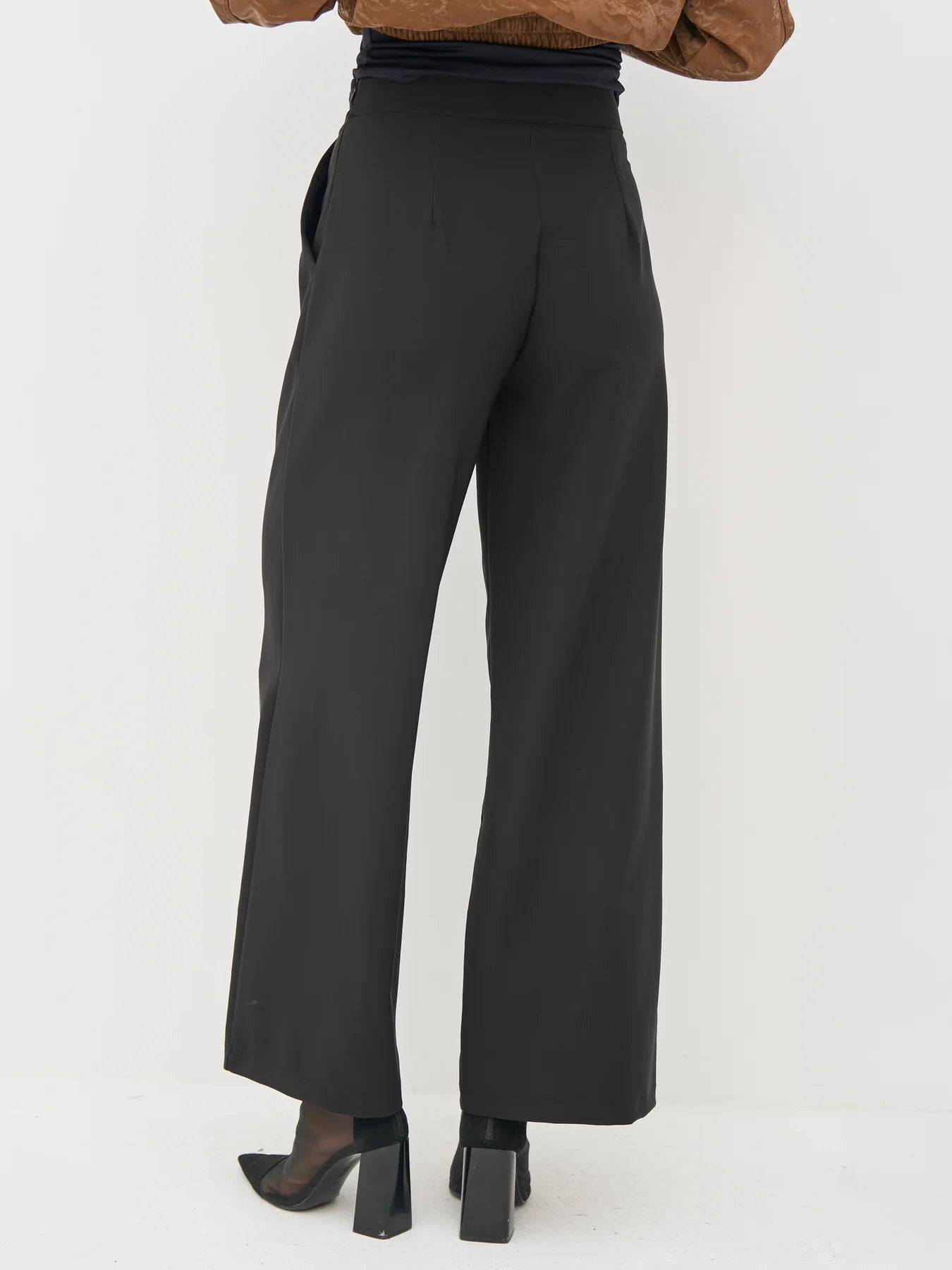 nu denmark badia wide leg trousers in black