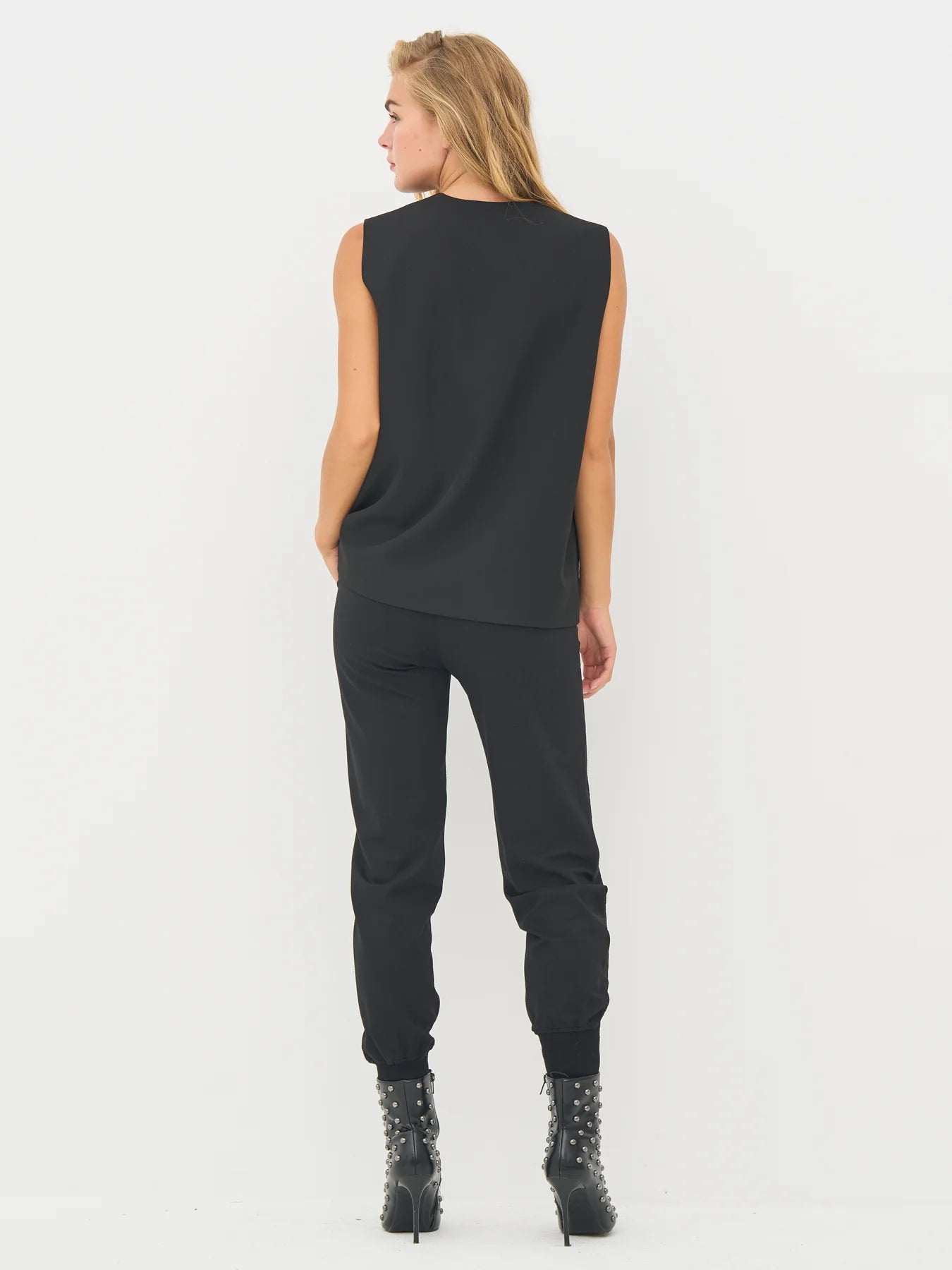 nu denmark becca lace vest in black