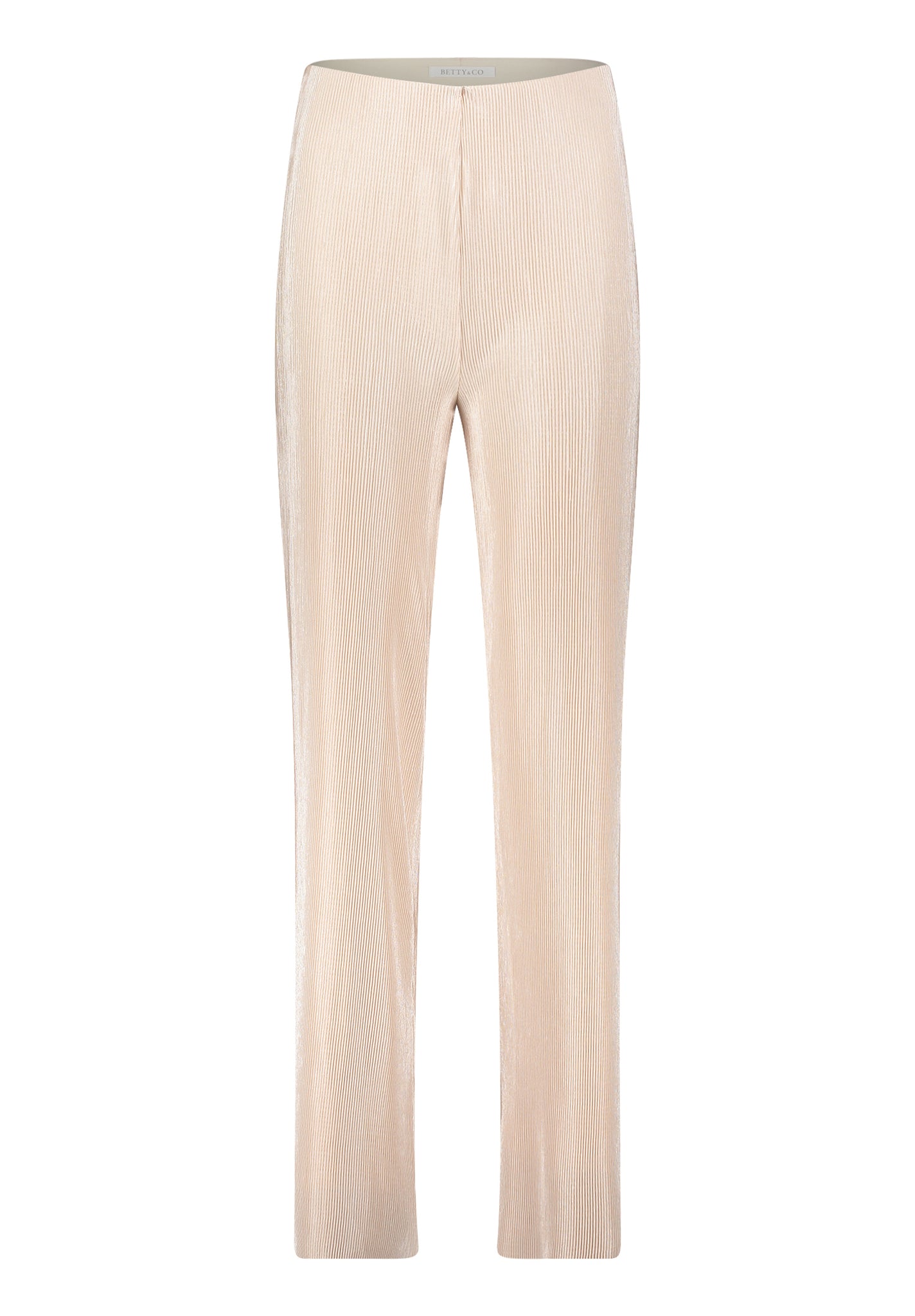 Betty&Co plisse style wide leg trousers in glittery champagne product code 6466/3361