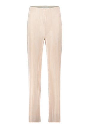 Betty&Co plisse style wide leg trousers in glittery champagne product code 6466/3361