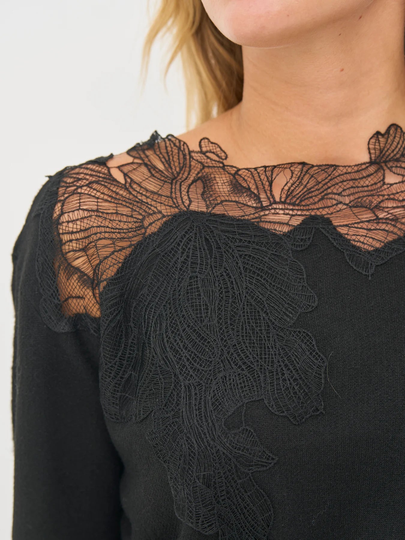 nu denmark bobbi knit blouse in black