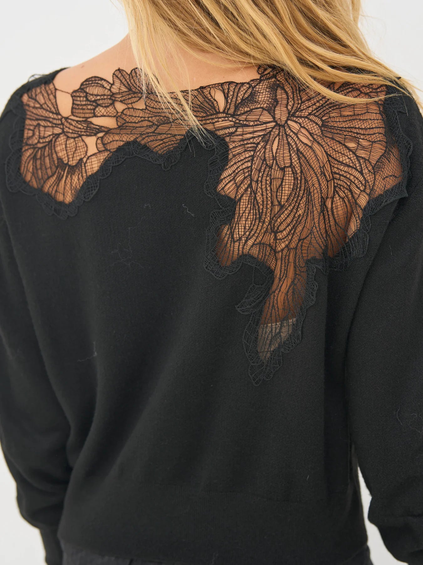 nu denmark bobbi knit blouse in black