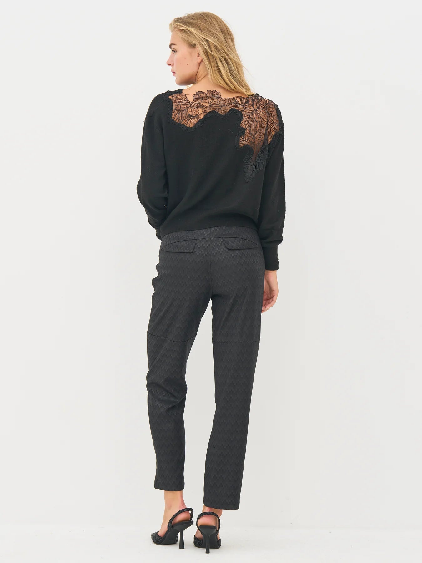 nu denmark bobbi knit blouse in black