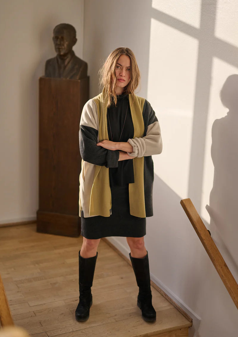 henriette steffensen patch cardigan in olive