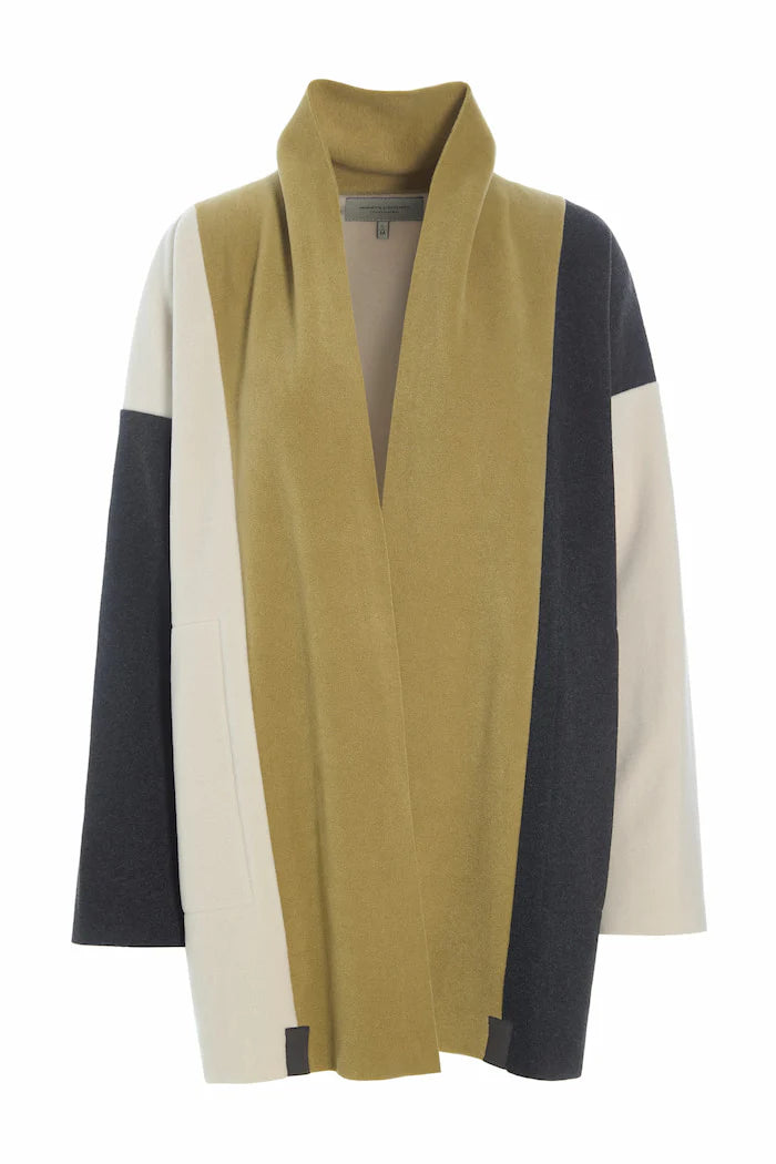 henriette steffensen patch cardigan in olive
