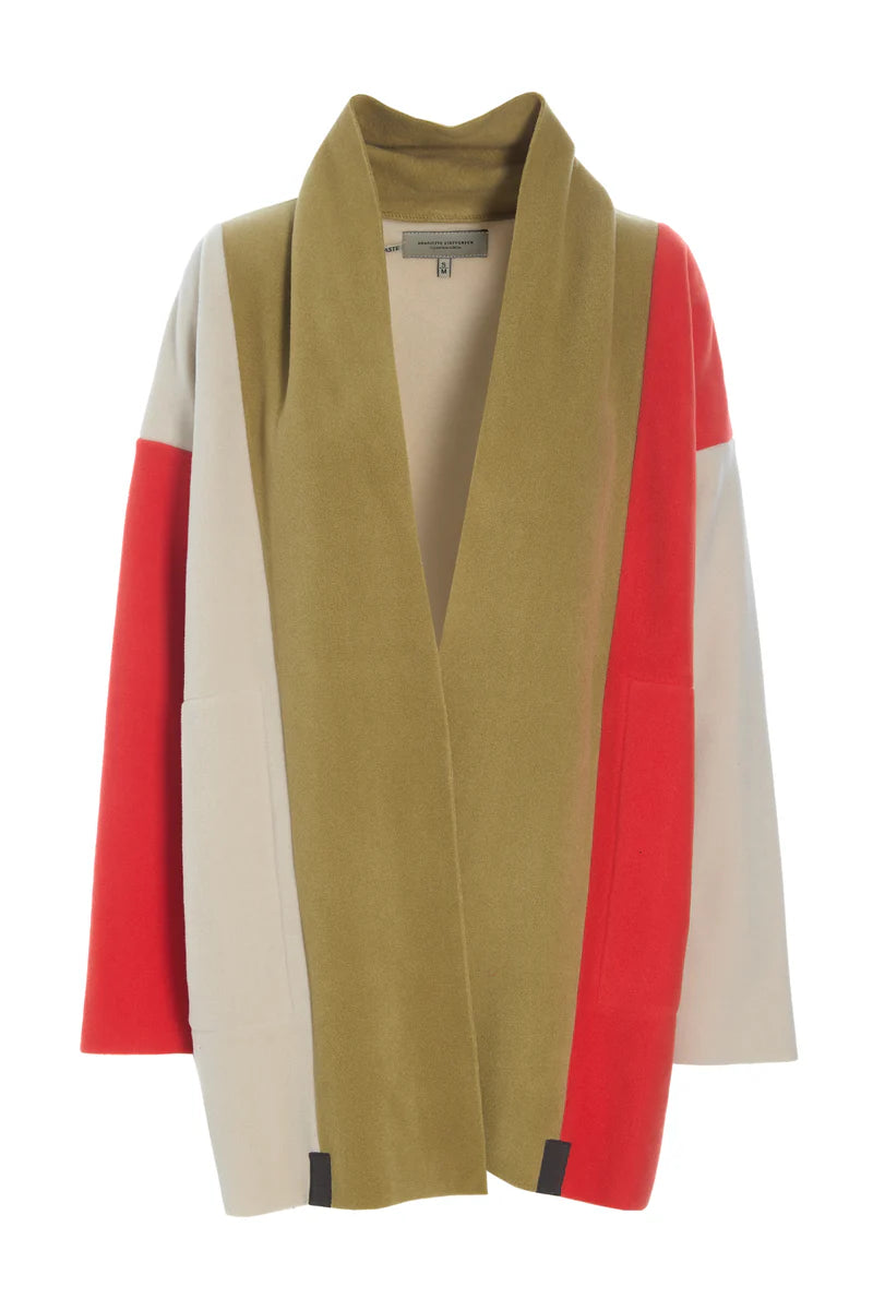 henriette steffensen patch cardigan in red