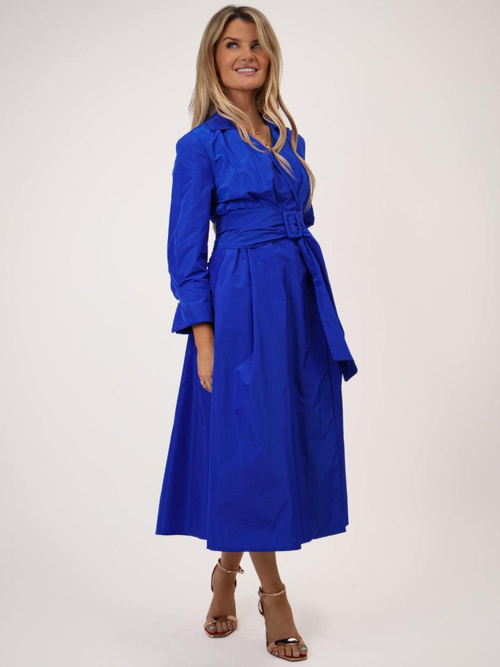 kate & pippa penelope taffeta dress in blue