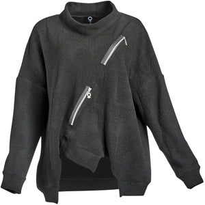 mysoul double zipper jumper in black