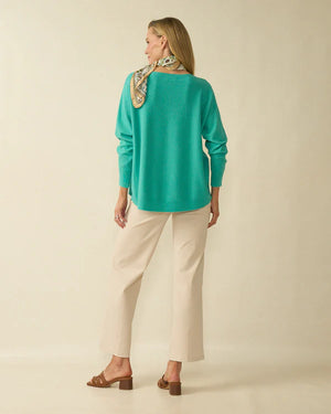 deck centre seam knit in aqua