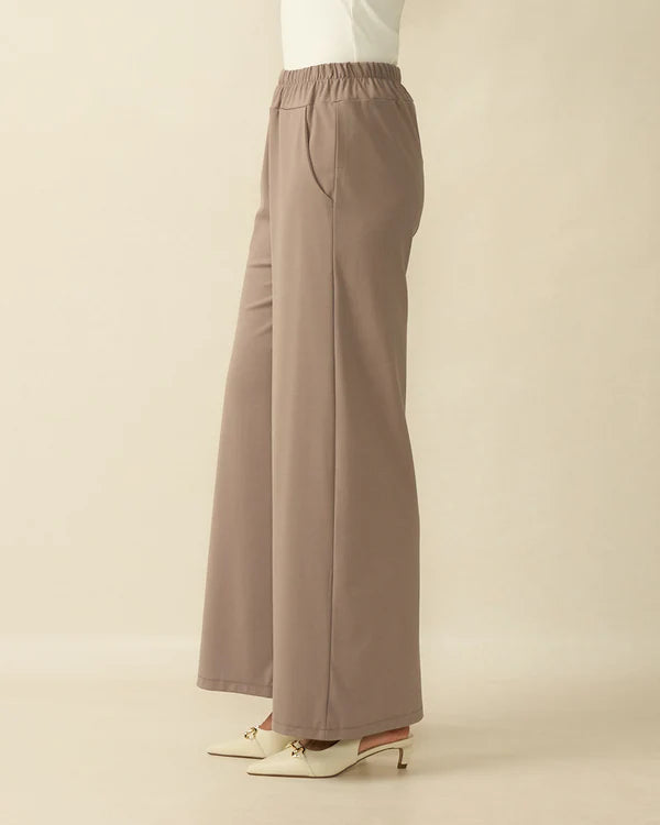 deck wide leg trousers in taupe