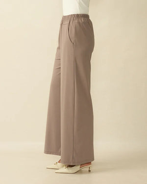 deck wide leg trousers in taupe