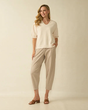 deck barrell trousers in beige