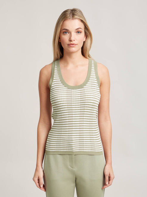 Beaumont fritzi striped vest top in khaki and white Product code BC82530241