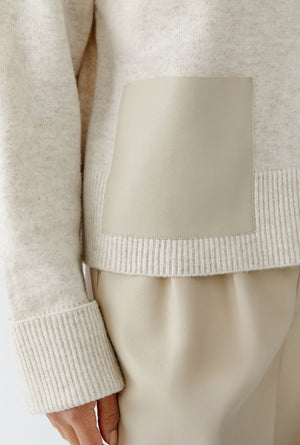 oui pocket detail knit in beige