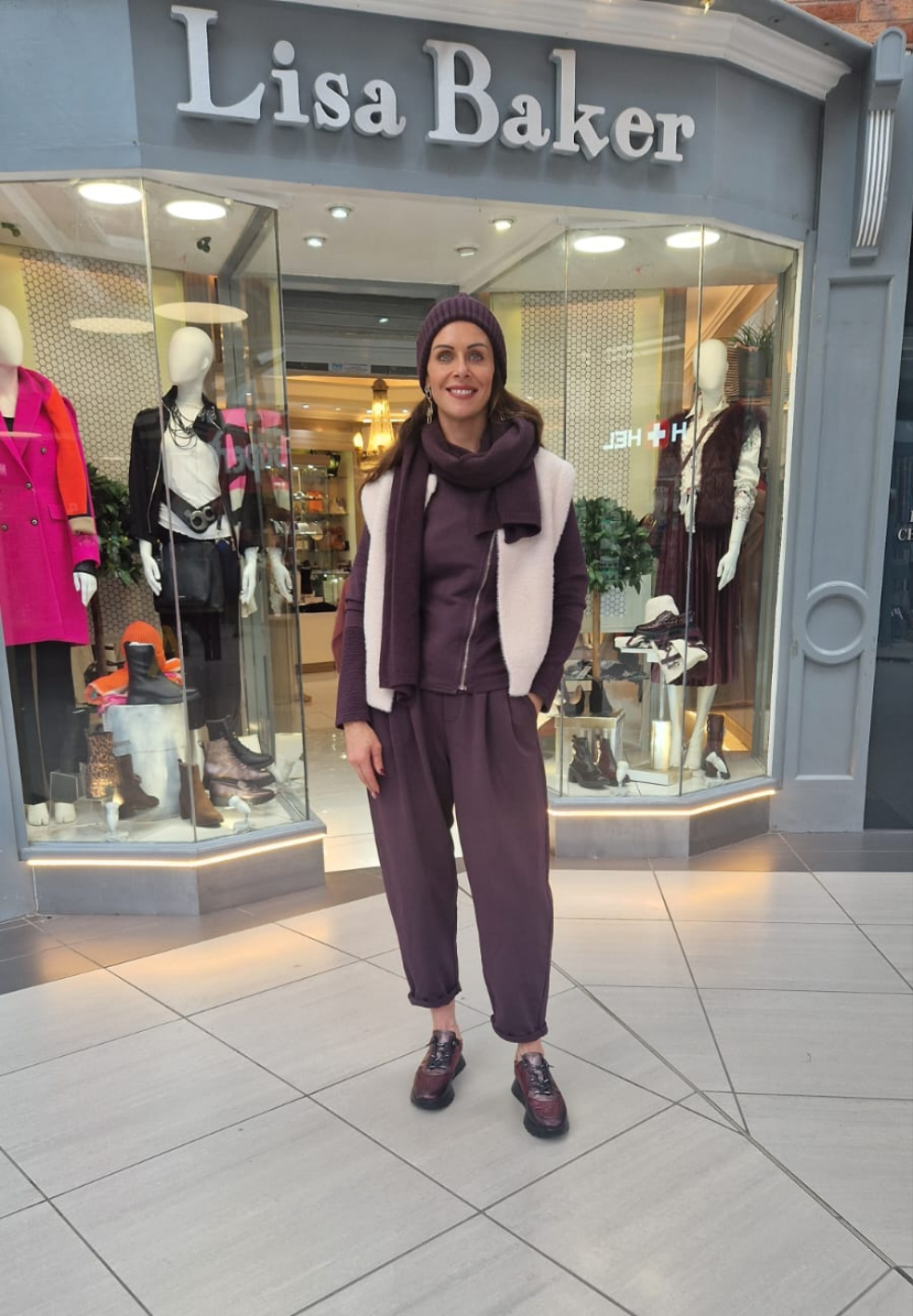 DECK BIKER STYLE JACKET IN MULBERRY