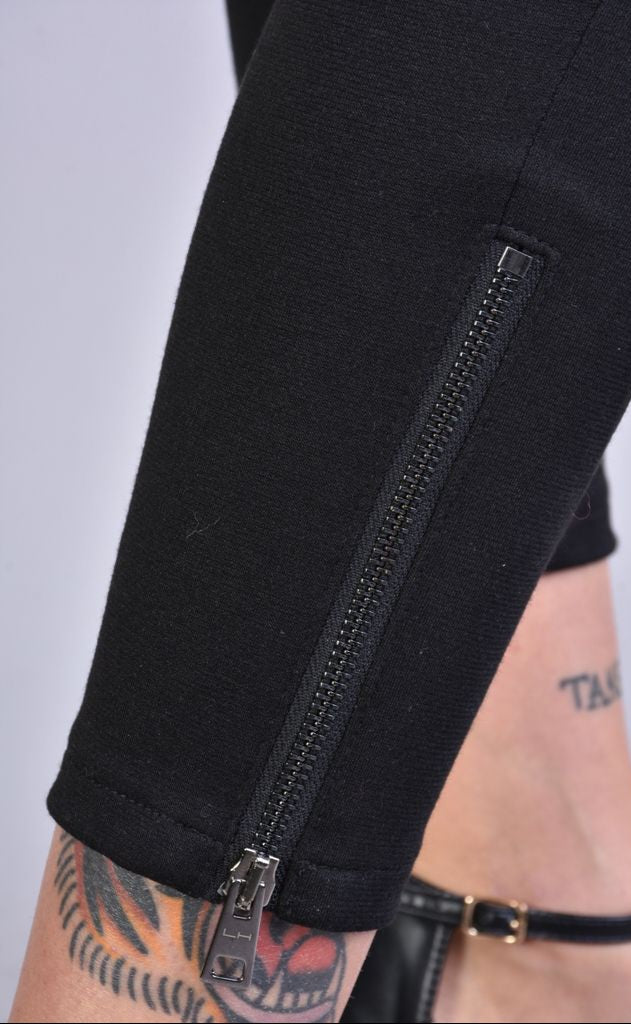 Zip detail trousers