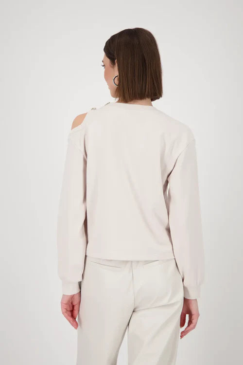Monari Sweater with diamante and cut-out detail in stone