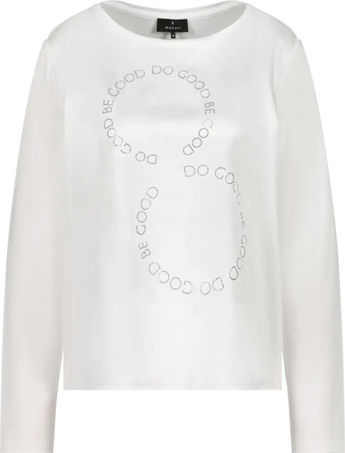 Monari Jersey Blouse with diamante detail in beige