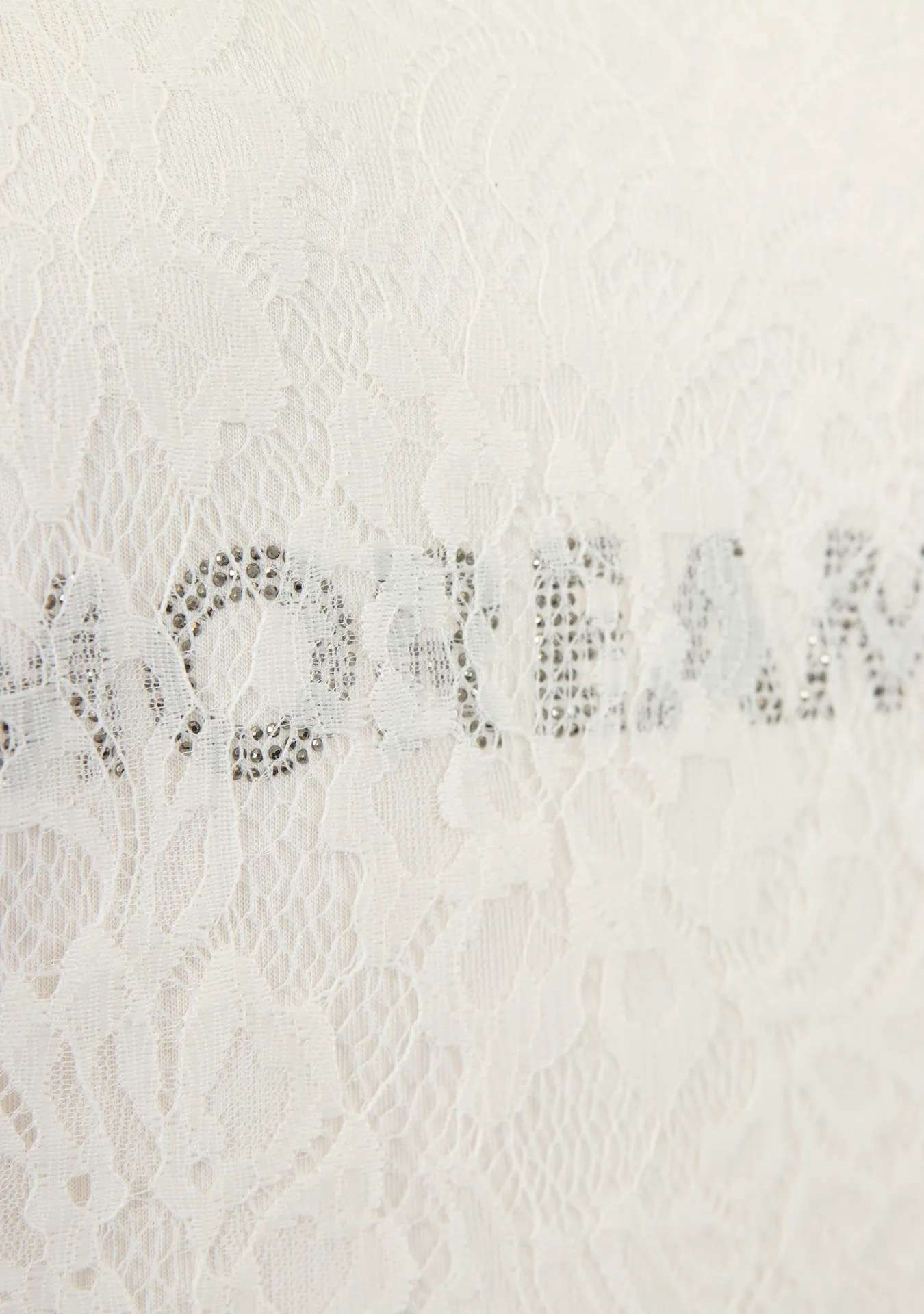 monari lace front top in ecru