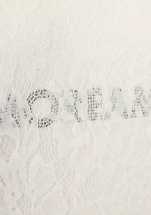 monari lace front top in ecru