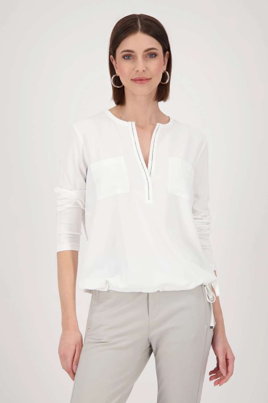 monari satin look blouse in ecru