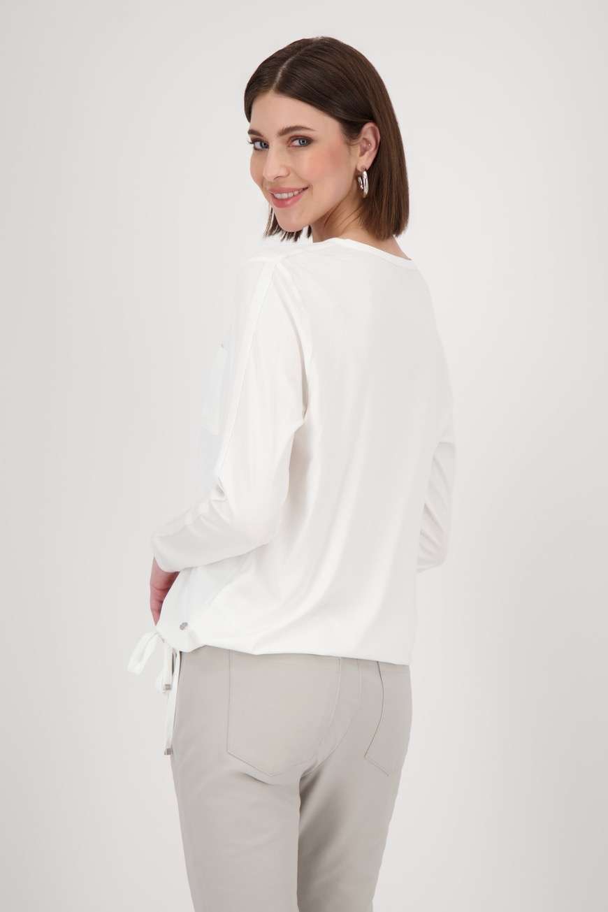 monari satin look blouse in ecru