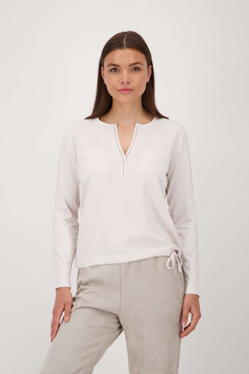 monari satin look blouse in ecru