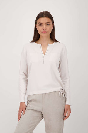 monari satin look blouse in ecru