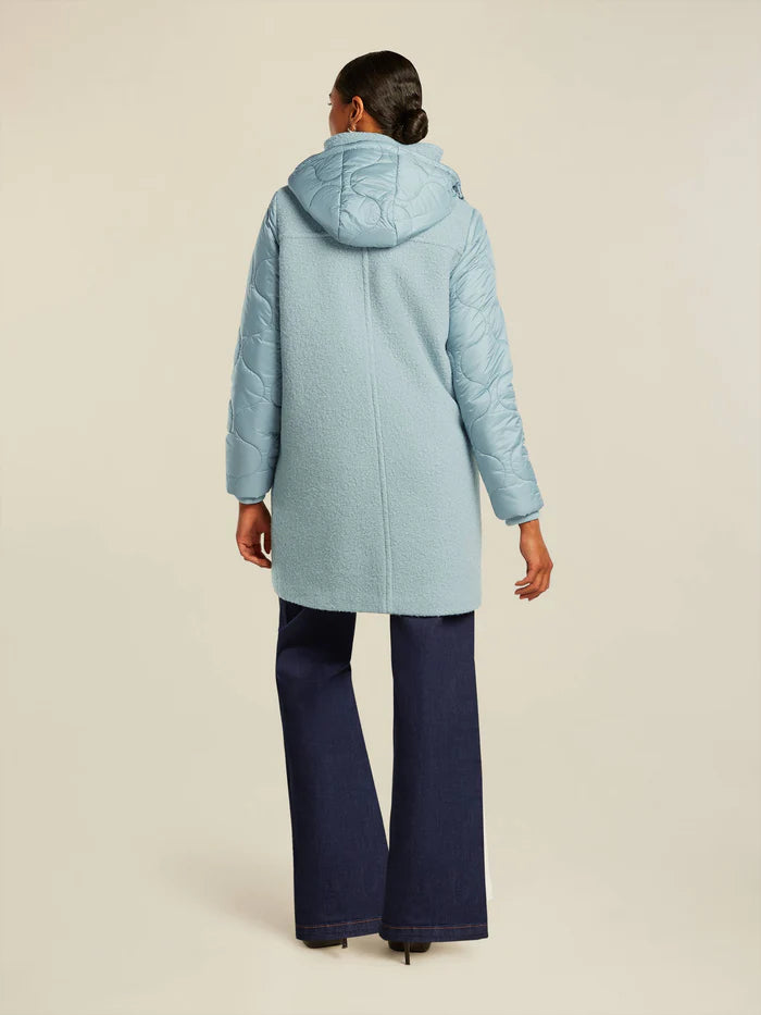 BEAUMONT JOLIA MIX FABRIC COAT IN SEA FOAM