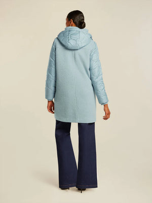 BEAUMONT JOLIA MIX FABRIC COAT IN SEA FOAM