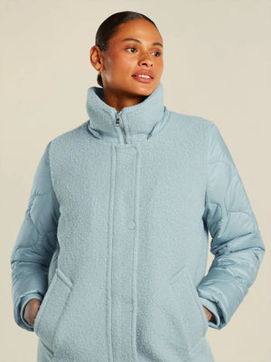 BEAUMONT JOLIA MIX FABRIC COAT IN SEA FOAM