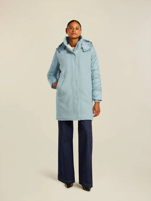 BEAUMONT JOLIA MIX FABRIC COAT IN SEA FOAM