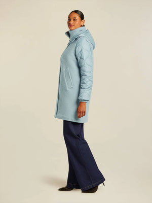 BEAUMONT JOLIA MIX FABRIC COAT IN SEA FOAM